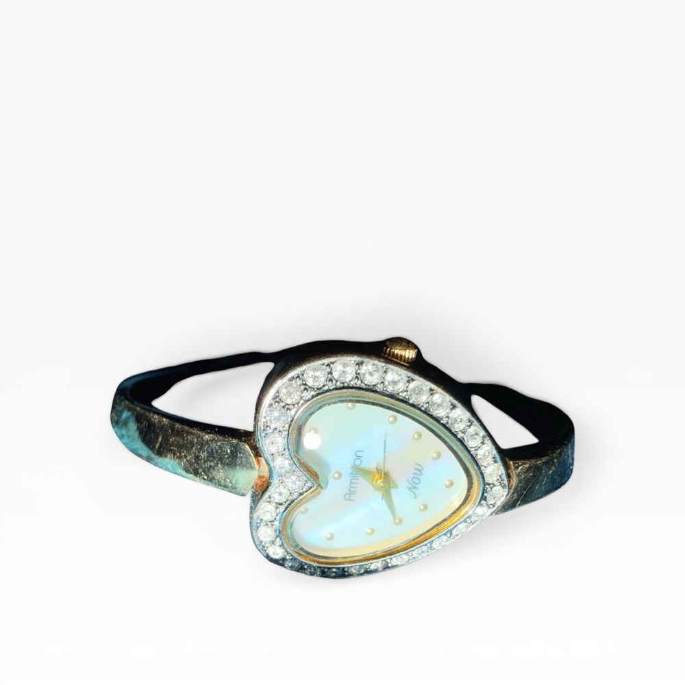 Armitron Heart Charm Watch in Gold and Silver